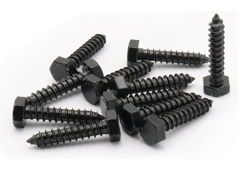 LBY 17pcs Lag Screws, 5/16" x 1-1/2" Hex Head Lag Screws Bolts (with Washers), Heavy-Duty Wood Screws for Decking & Structural Fastening, 304 Stainless Steel, (Black) - Image 4
